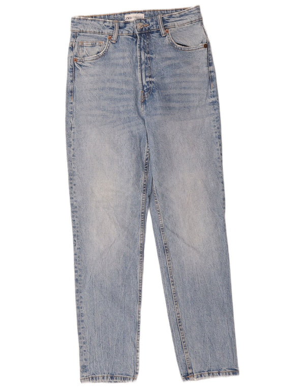 Zara Jeans Cónicos De Cintura Alta Para Mujer EU 36 XS W26 L28 Algodón Azul