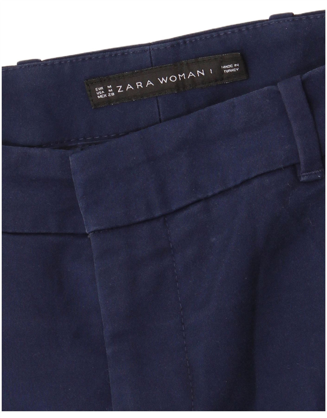 Zara Womens Slim Chino Trousers Medium W28 L28 Navy Blue
