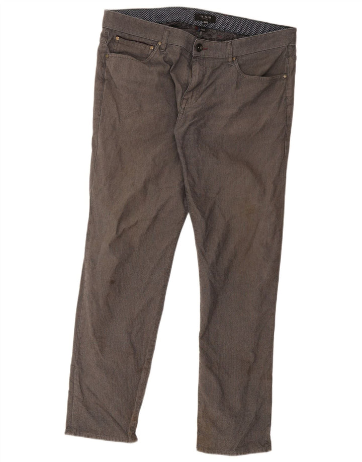 Pantaloni casual dritti da uomo Ted Baker W36 L30 Grigi