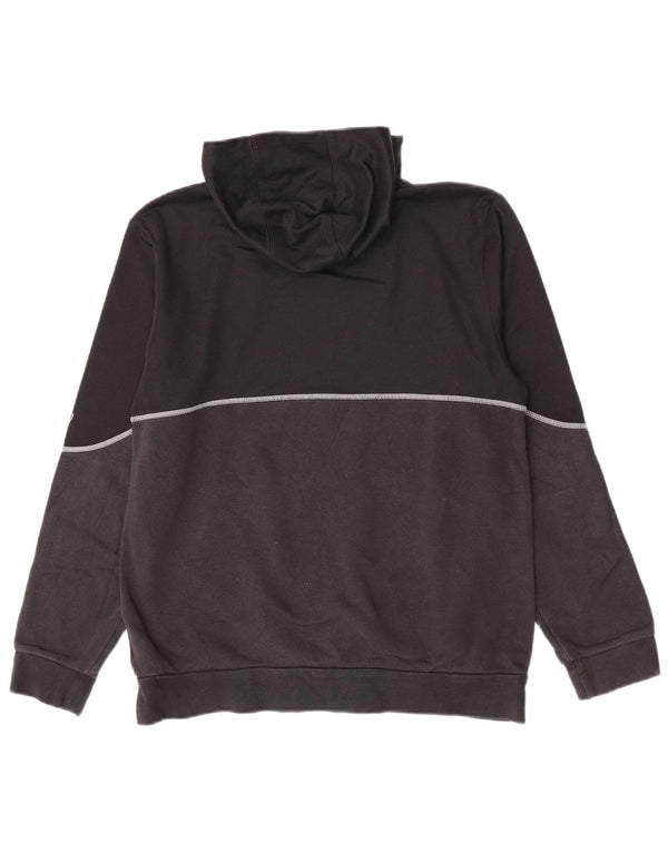 Adidas Boys Graphic Hoodie Jumper 15-16 Years Black Colourblock Cotton