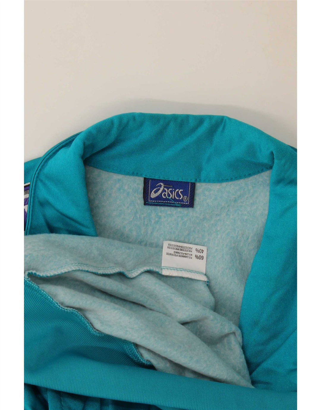 Asics Mens Graphic Tracksuit Top Jacket Large Blue Polyamide Sports