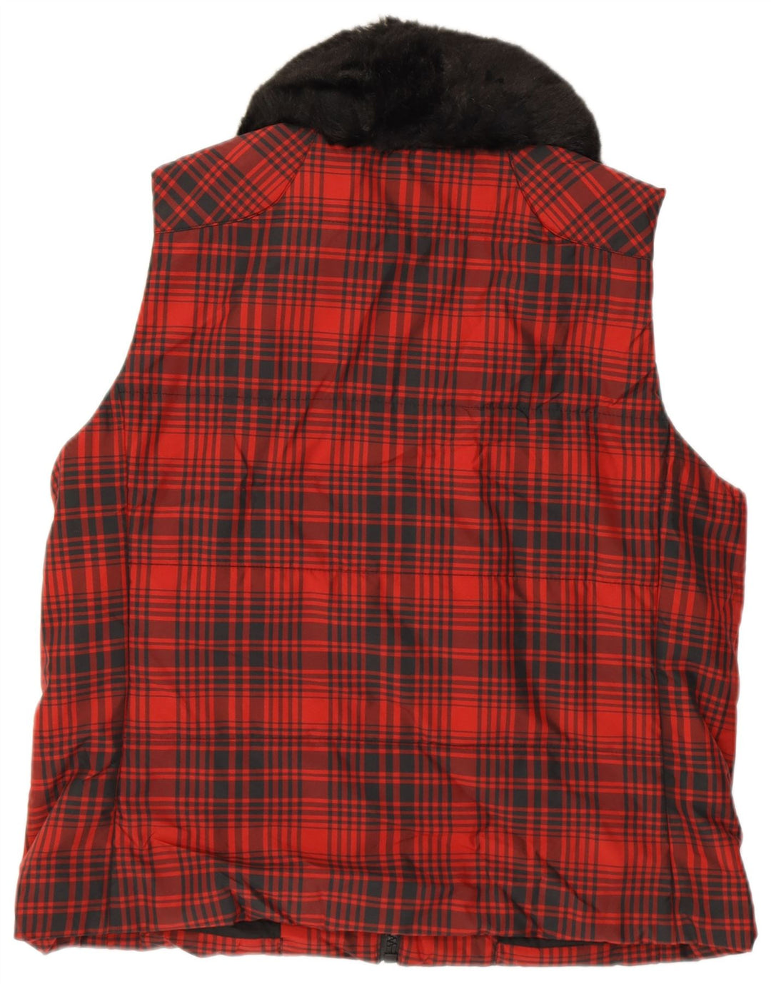 RALPH LAUREN Womens Gilet UK 18 XL Red Check Polyester