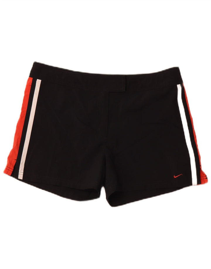 NIKE Damen-Freizeitshorts US 12/14 Large W34 Schwarzer Colourblock-Polyester