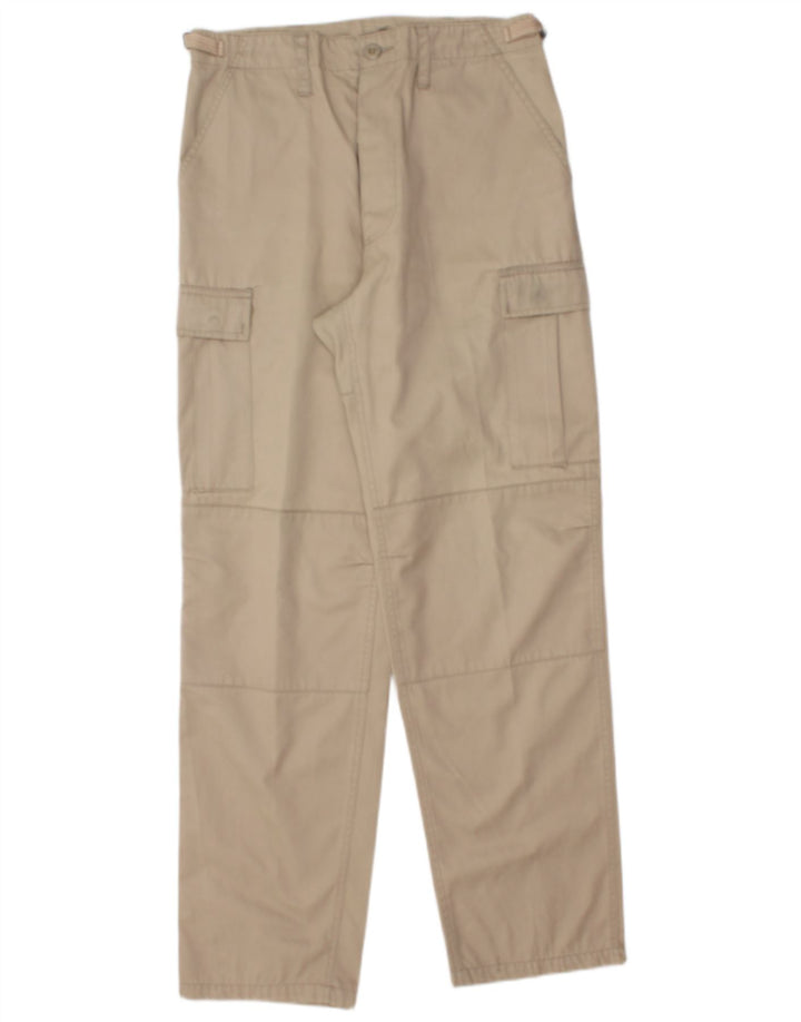 VINTAGE Mens Straight Cargo Trousers W32 L31 Beige