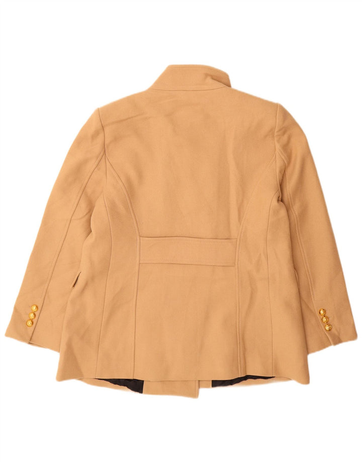 Zara Womens Pea Coat UK 20 2XL Beige Wool