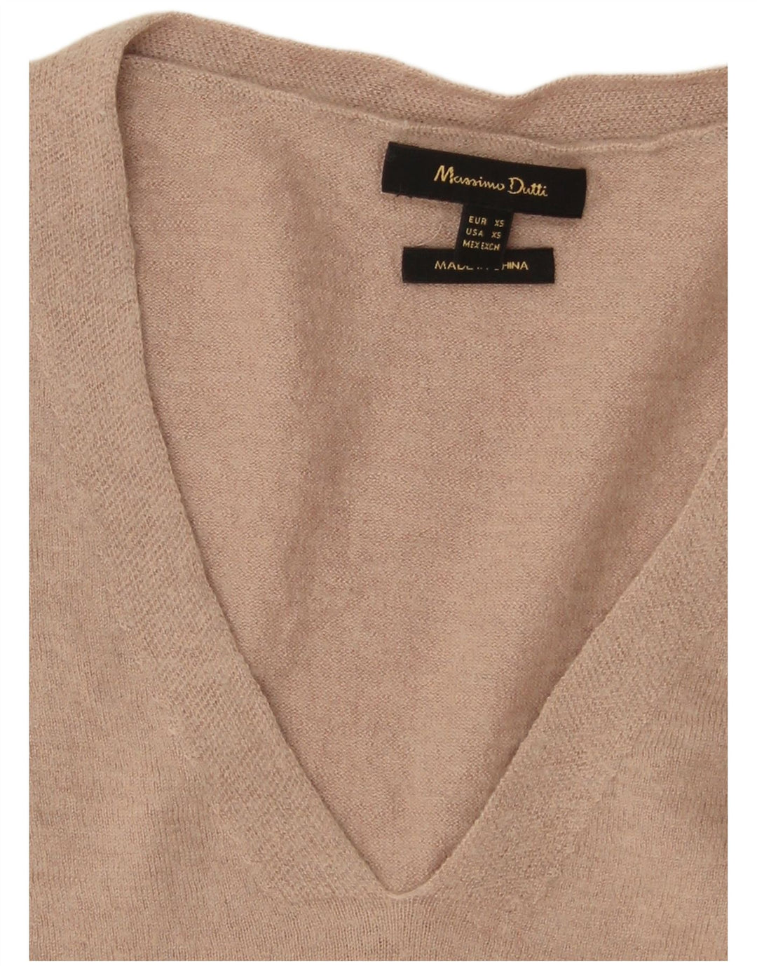Massimo Dutti Womens Oversized V-Neck Jumper Sweater UK 6 XS Grey