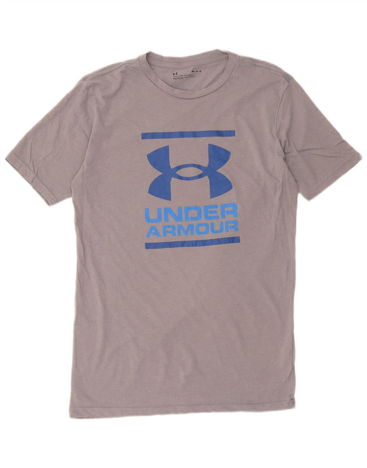 T-shirt grafica da uomo Under Armour Top in cotone grigio medio
