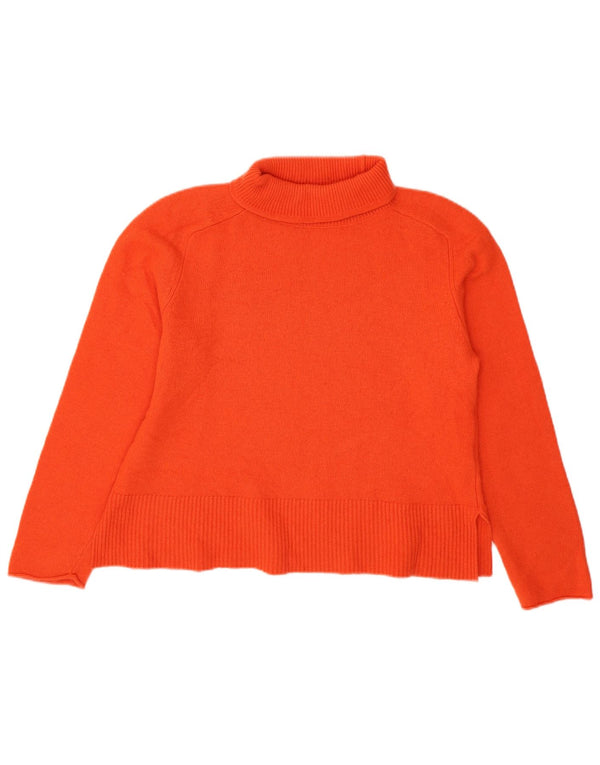 Massimo Dutti Maglione da donna a collo alto corto da donna UK 16 Large in lana arancione
