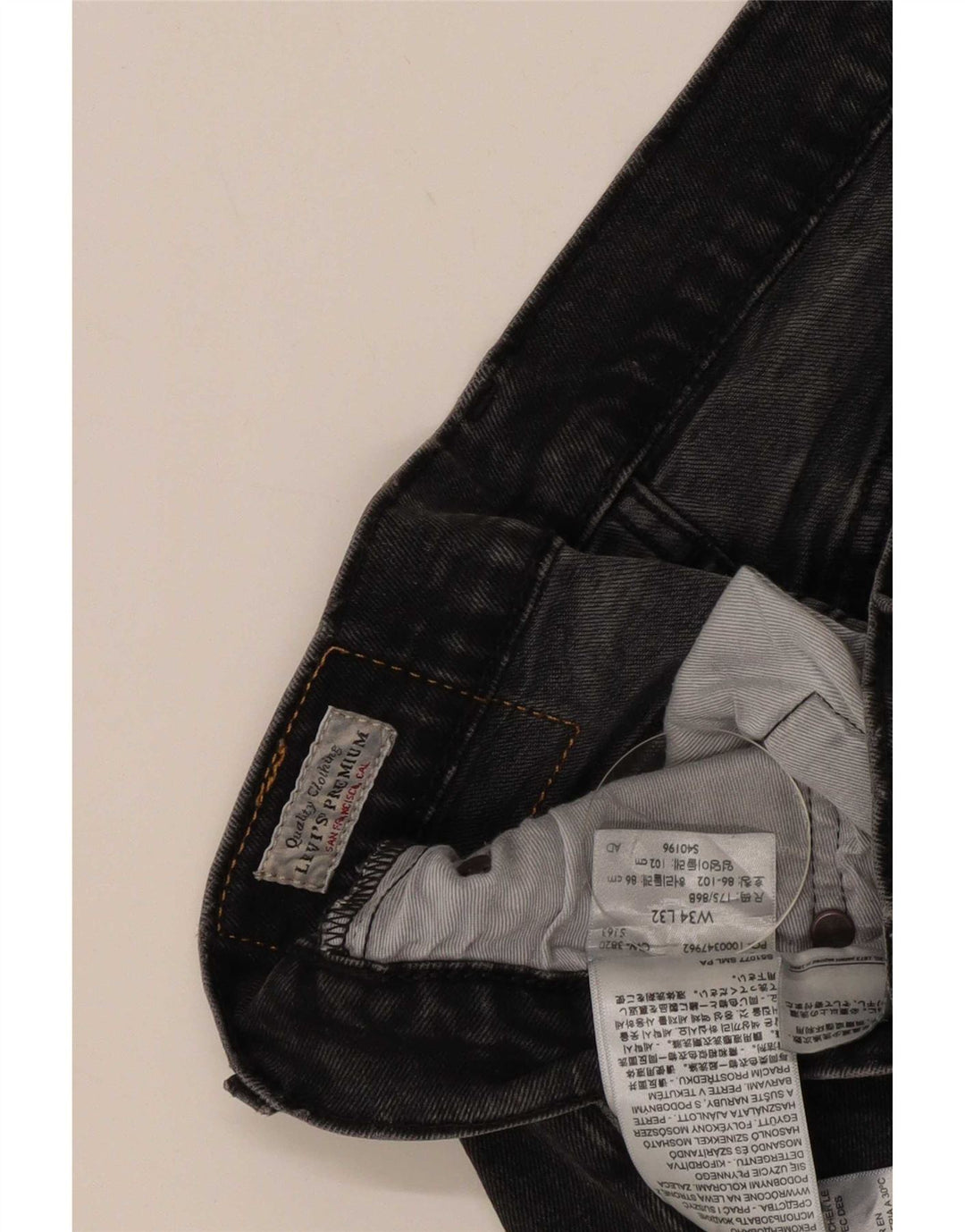 Levi's Mens 511 Slim Jeans W34 L32 Γκρι βαμβακερό
