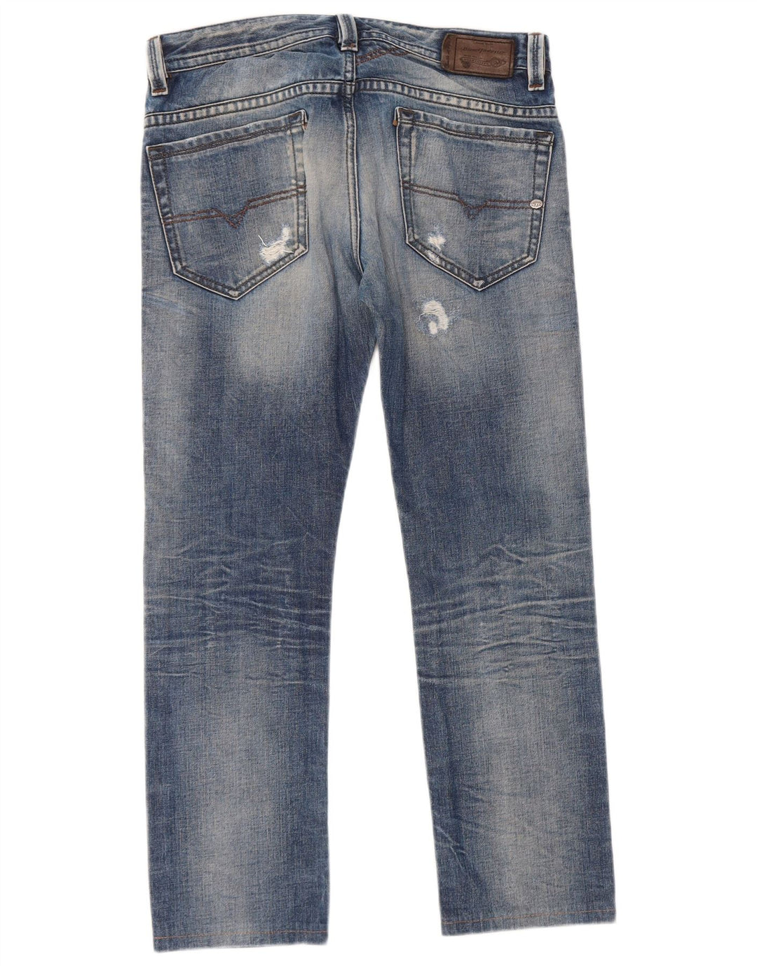 Diesel Mens Thavar Distressed Straight Jeans W31 L27 Blue