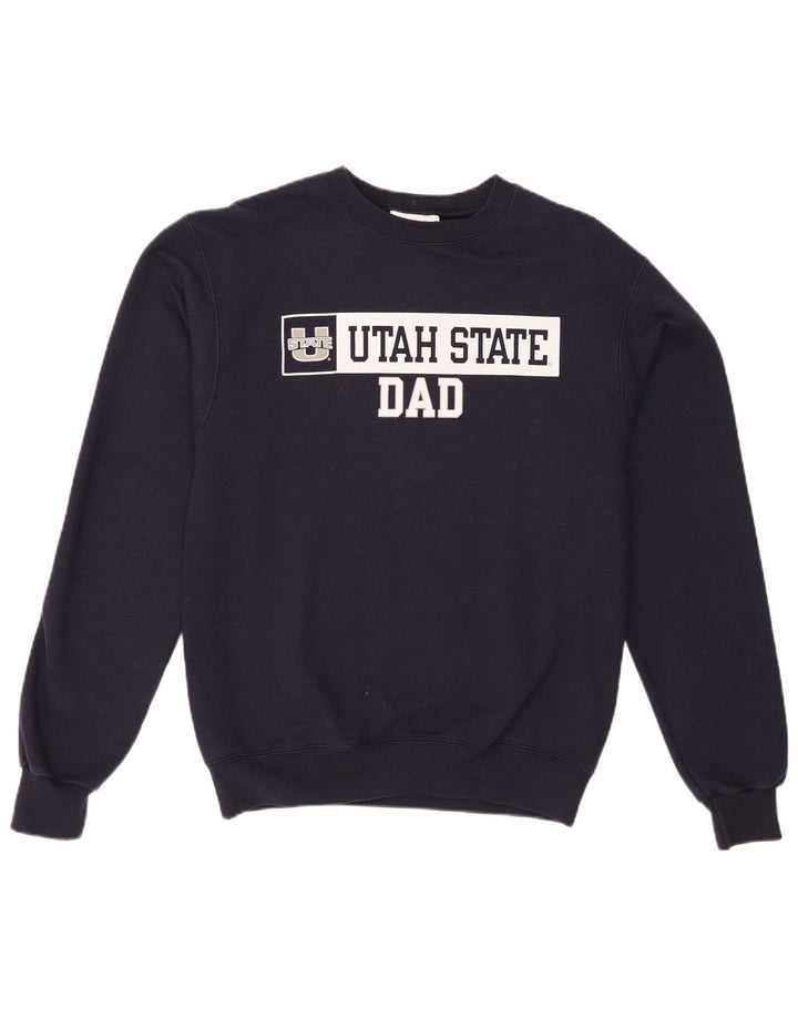 Champion Herre Utah Graphic Sweatshirt Jumper Small Navy Blue