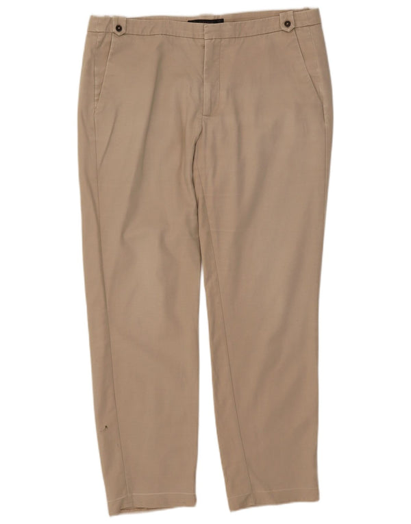 Zara Womens Straight Chino Trousers EU 42 Large W32 L27 Beige Cotton