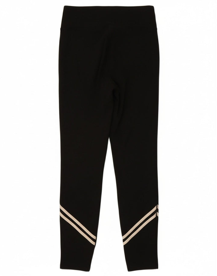 JACK WILLS Womens Leggings UK 12 Medium  Black Striped Polyester