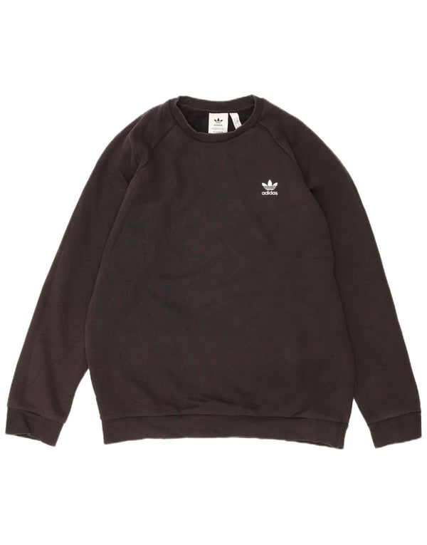 Adidas Hombre Sudadera Jumper Grande Negro Algodón