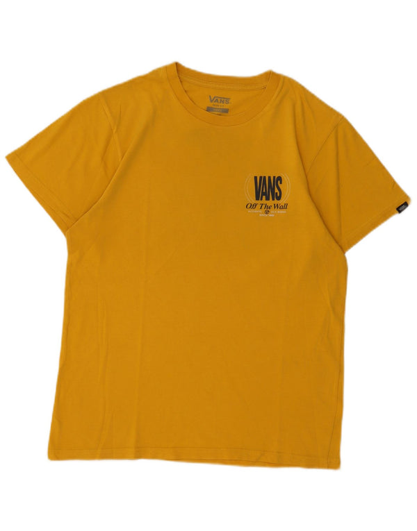 VANS Mens Slim Fit Graphic T-Shirt Top Small Yellow Cotton