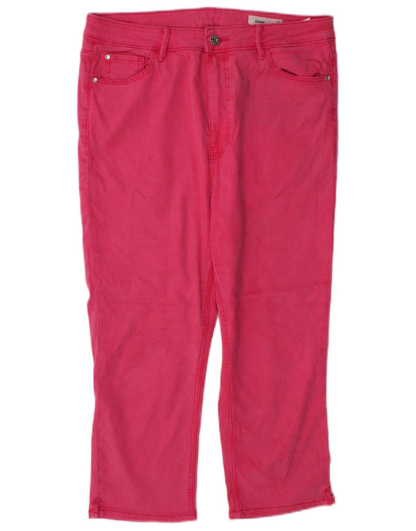Женские джинсы-капри скинни Marks & Spencer UK 16, большие W32 L21, розовый лиоцелл