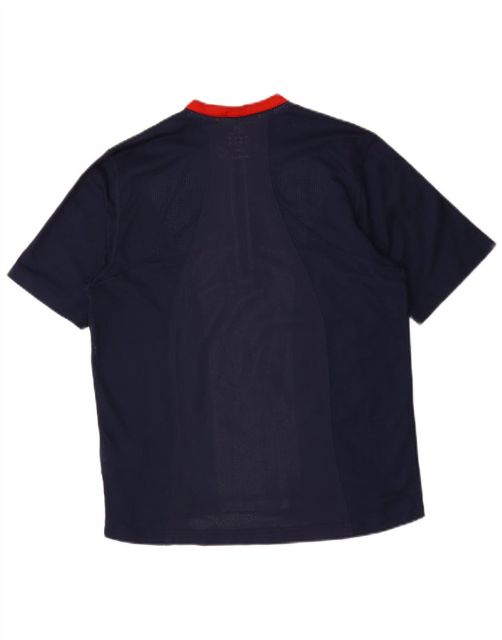 Adidas Mens Climacool Zip Neck T-Shirt Top Medium Navy Blue Colourblock