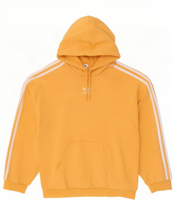 Maglione con cappuccio oversize da donna Adidas UK 8 piccolo cotone a righe gialle
