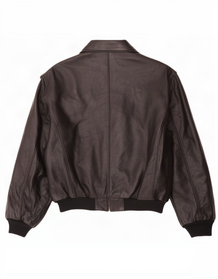 Esercito Chaqueta de aviador de cuero para hombre IT 48 Medium Black