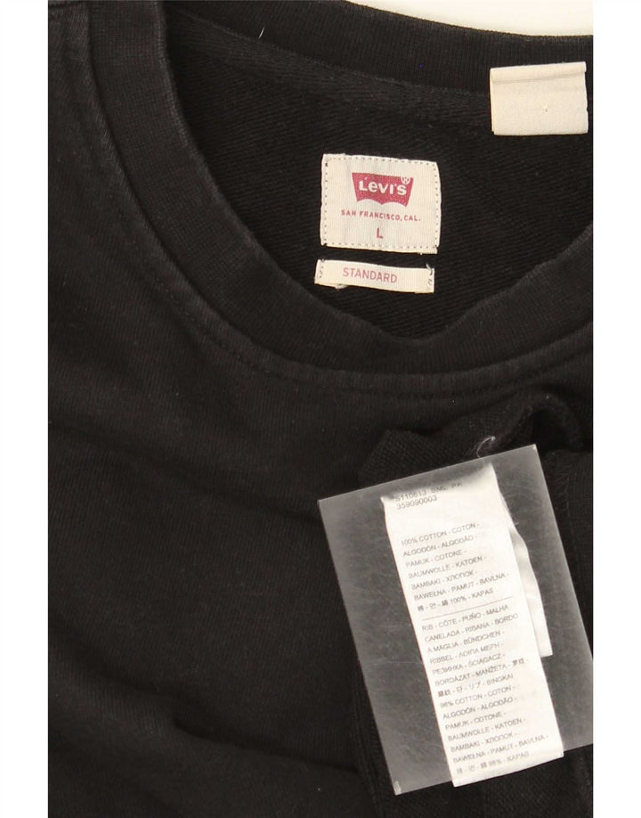 Levi's Mens Standard Fit Sweatshirt Jumper Large Black Cotton