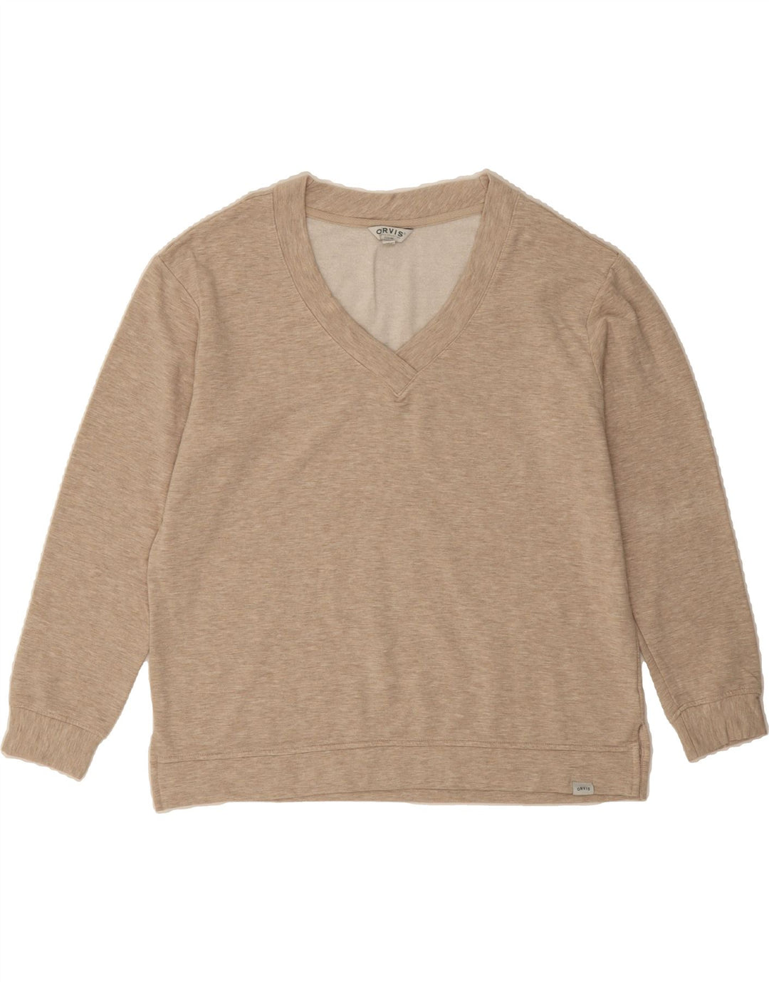 ORVIS Womens Sweatshirt Jumper UK 16 Large Beige Flecked Modal Vintage Orvis and Second-Hand Orvis from Messina Hembry 