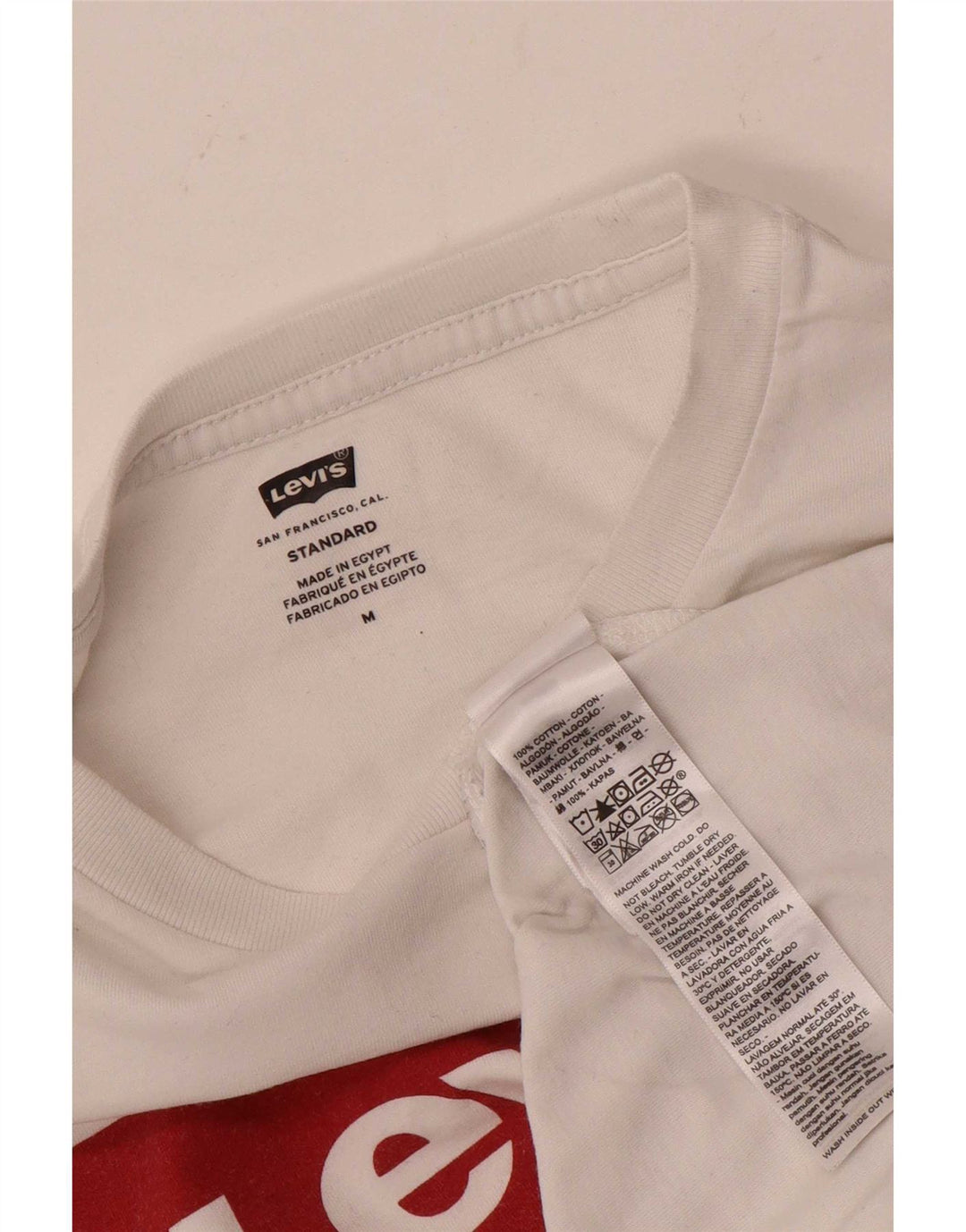 Męska koszulka standardowa Levi's z grafiką, średnia, biała bawełna