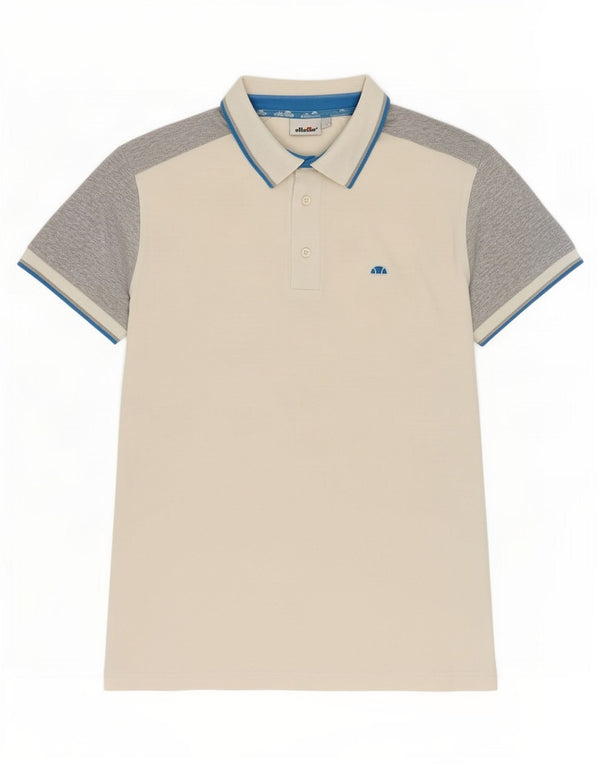 Ellesse Mens Polo Shirt Large White Colourblock Cotton