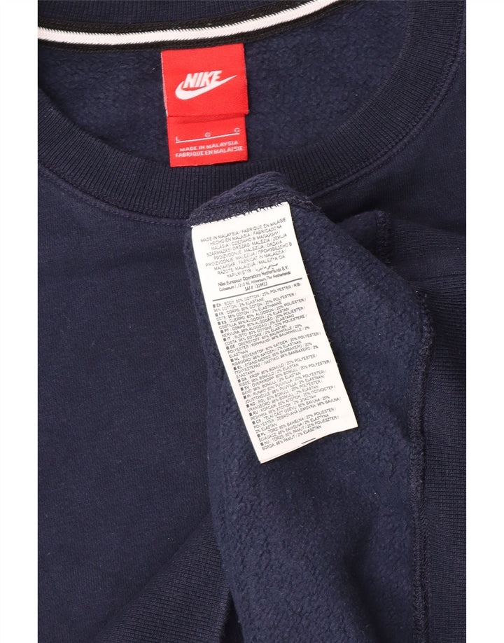 Nike Mens Sweatshirt Jumper Large Navy Blue Cotton
