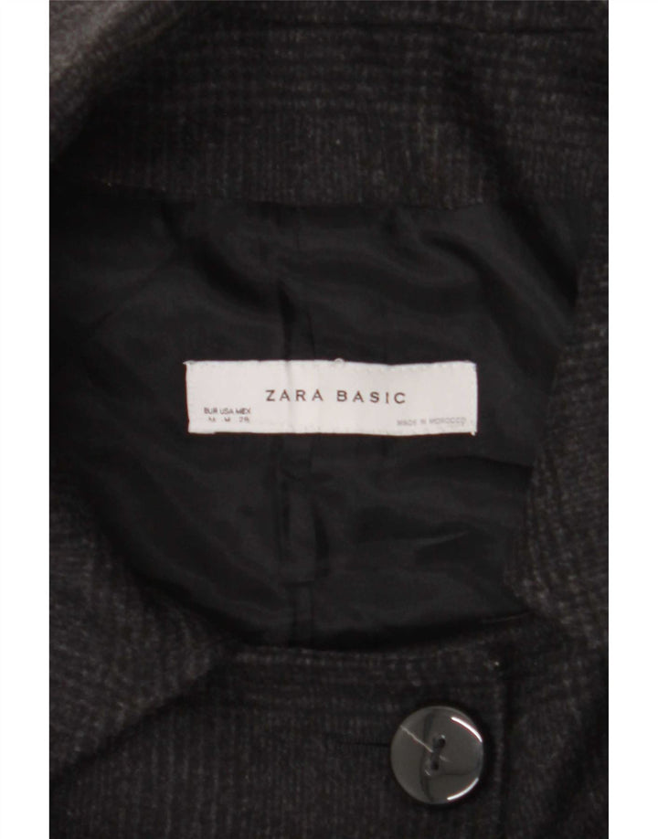 Zara Dame 3-knaps blazerjakke UK 14 Medium Black Ternet Uld