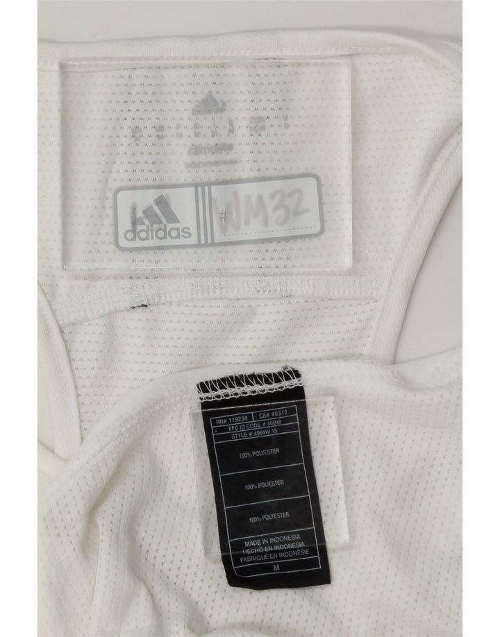 ADIDAS Womens Climalite Graphic Vest Top UK 12 Medium White Polyester Vintage Adidas and Second-Hand Adidas from Messina Hembry 