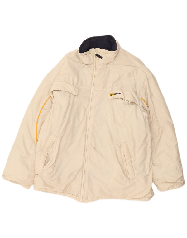 Lotto Mens Windbreaker Jacket UK 38 Medium Off White Nylon