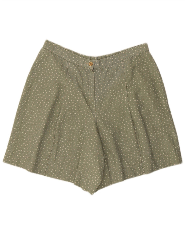 Vintage Womens Casual Shorts Large W34  Green Spotted