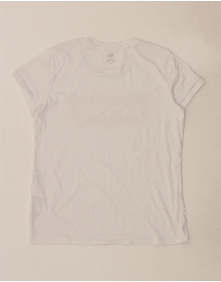LEVI'S Womens Graphic T-Shirt Top UK 14 Medium White Cotton Vintage Levi's and Second-Hand Levi's from Messina Hembry 