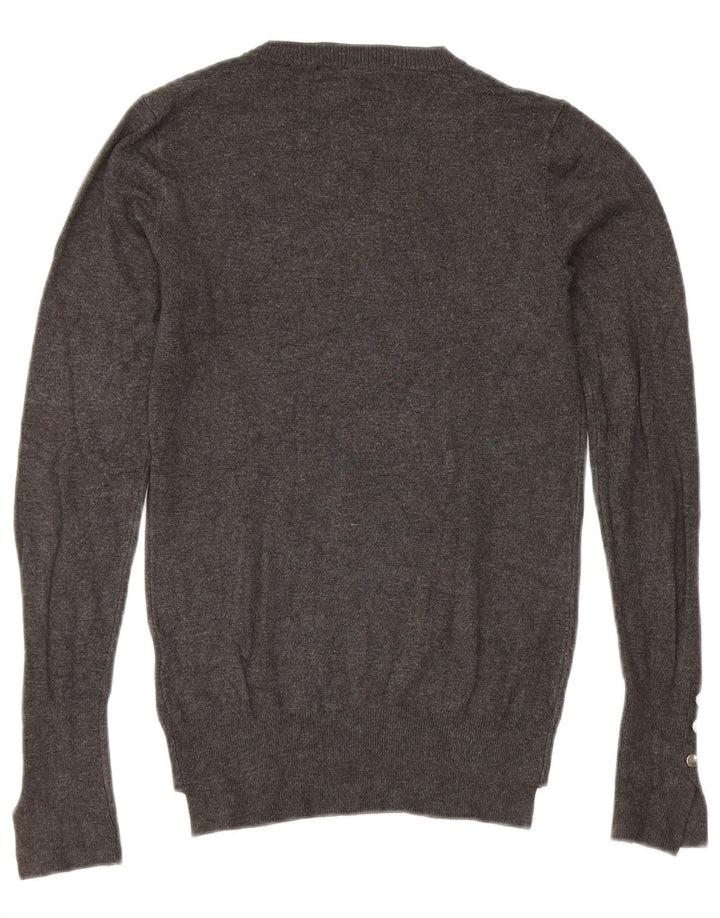 Zara Womens Crew Neck Jumper Sweater UK 8 Small Grey