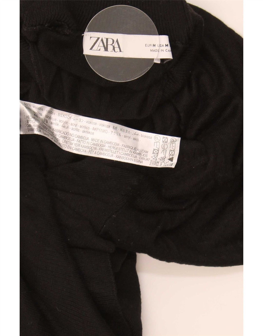 Zara Womens Turtle Neck Jumper Sweater UK 14 Medium Black Viscose