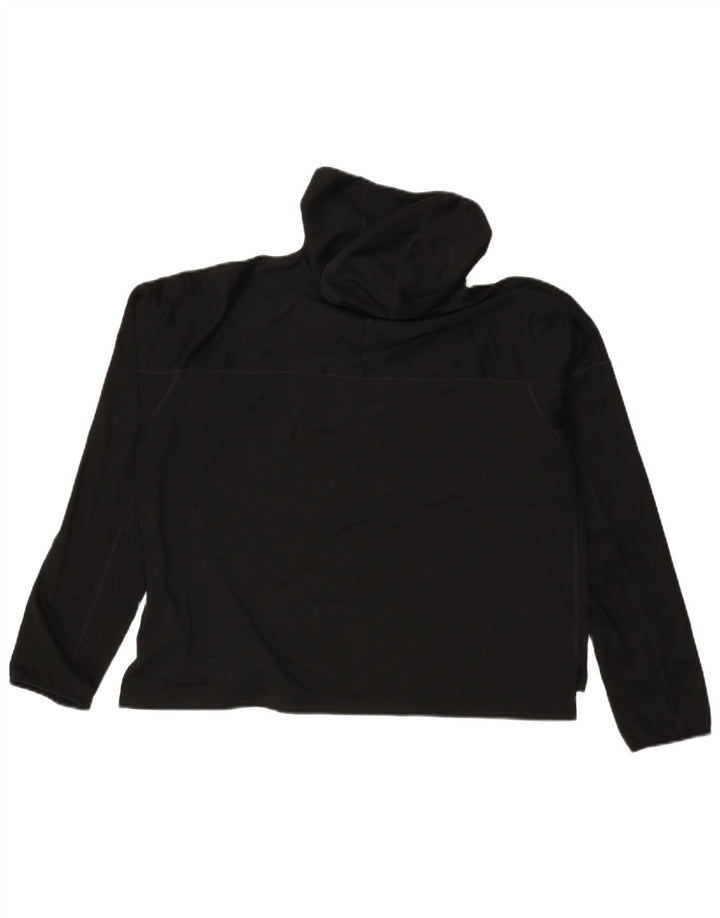 Nike Womens Running Crop Graphic Hoodie Jumper UK 14 Medium Black Polyester