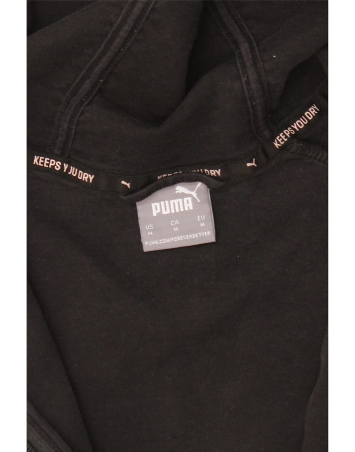 PUMA Mens Zip Hoodie Sweater Medium Black Cotton