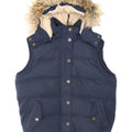 Gilet imbottito con cappuccio da donna Fat Face UK 12 medio poliestere blu navy