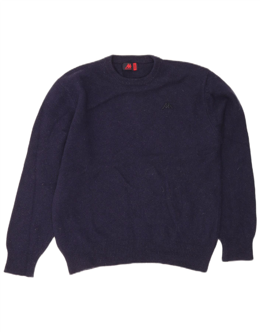 Kappa Womens Crew Neck Jumper Sweater UK 14 Medium Navy Blue Wool