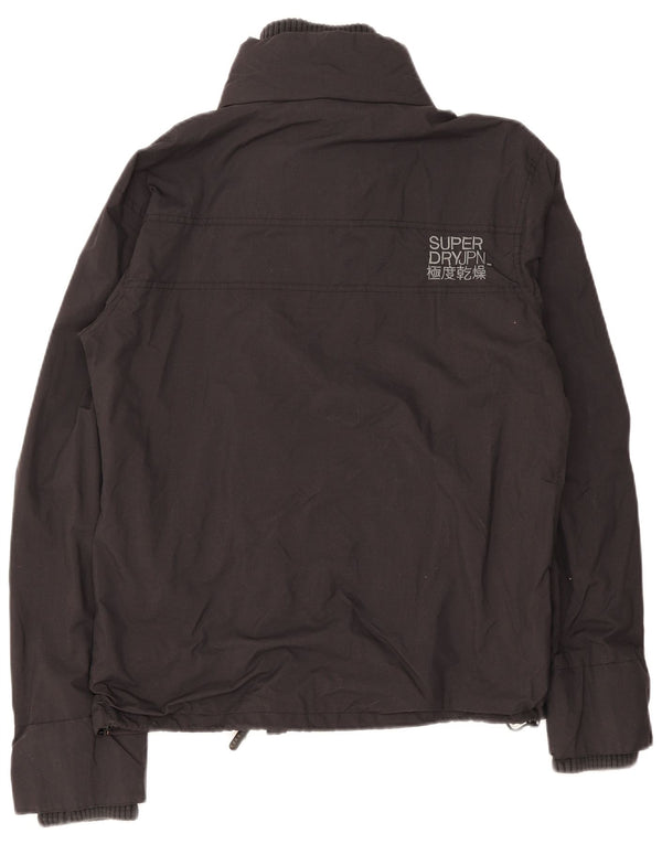 Superdry Damen Regenjacke UK 16 Large Schwarz Nylon