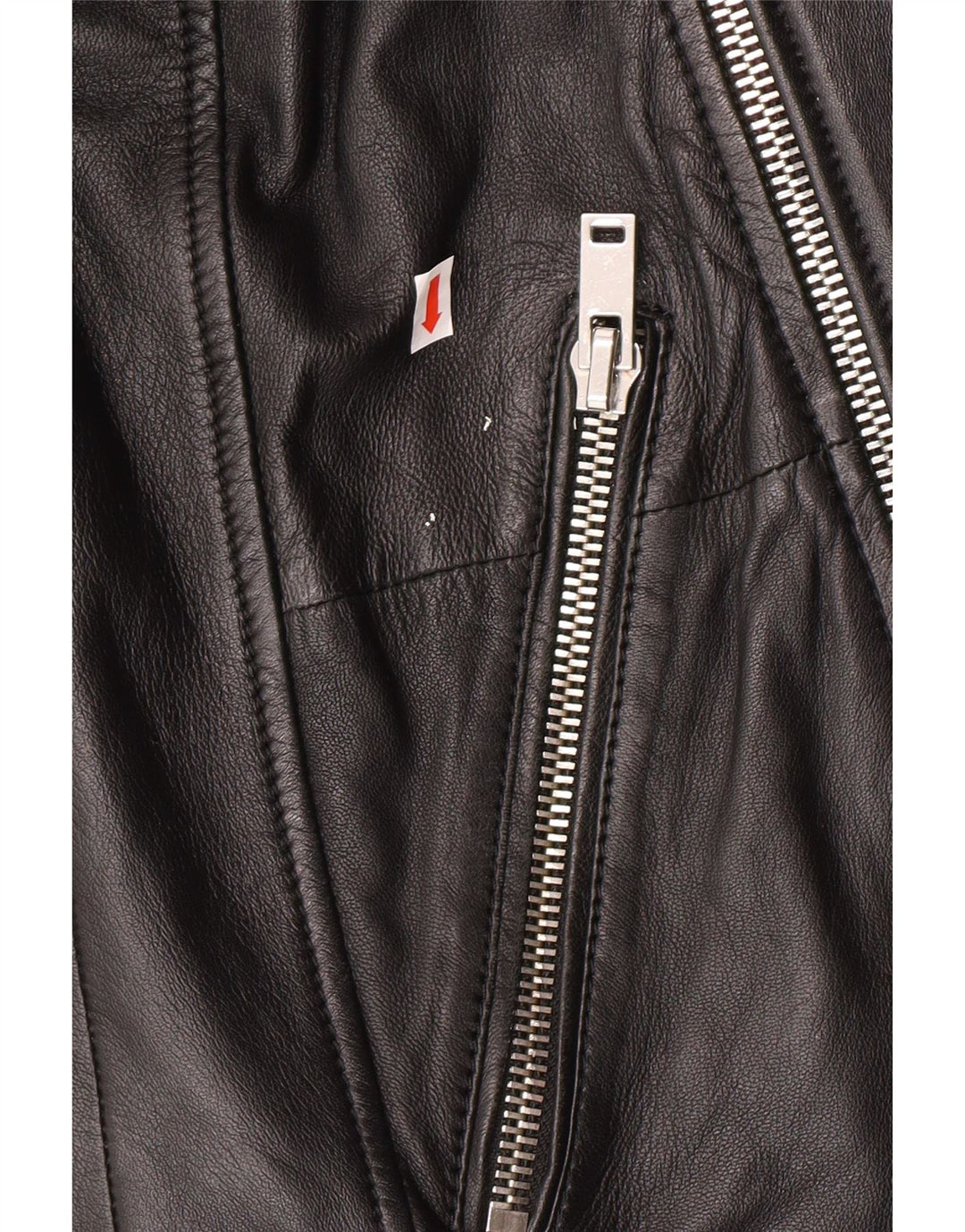 Freaky Nation Herren-Leder-Bikerjacke, UK 38, mittelschwarzes Leder