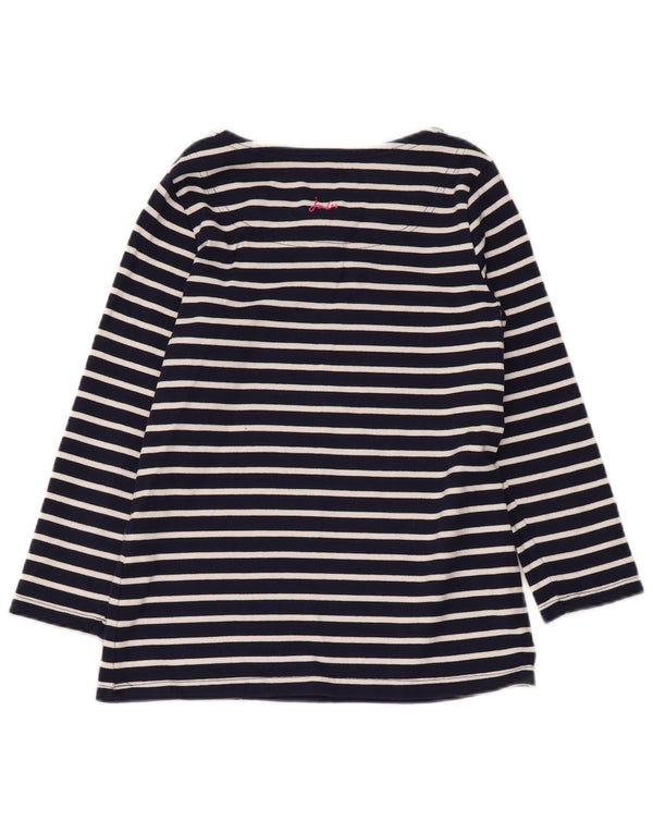 Joules Top da donna a maniche lunghe UK 8 Small in cotone a righe blu navy