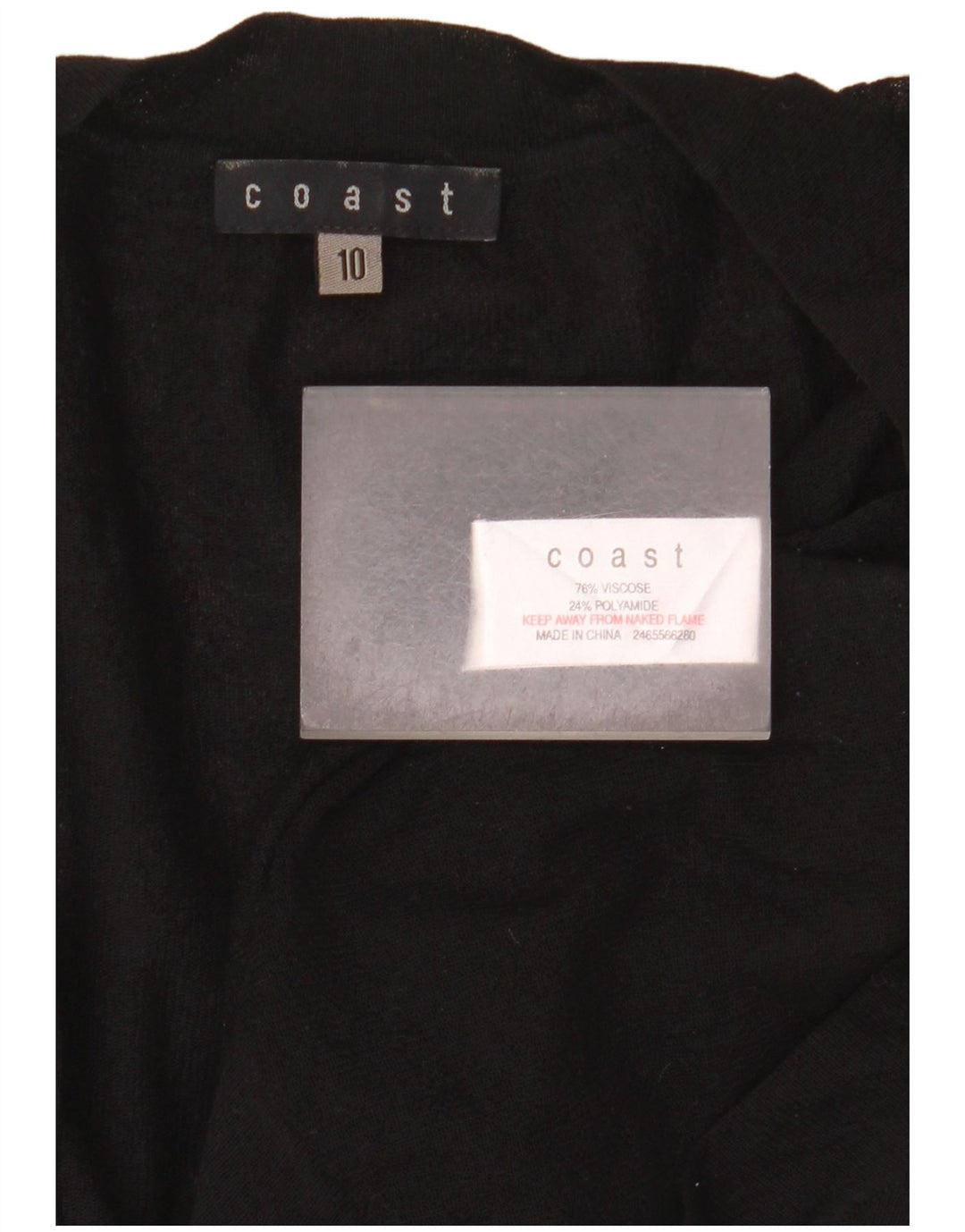 Coast Womens See Through Bolero Top UK 10 Small Black Viscose