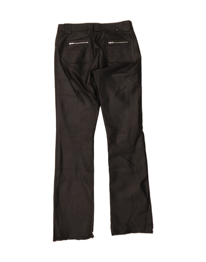 GIPSY Womens Straight Leather Trousers W30 L33 Black Vintage Gipsy and Second-Hand Gipsy from Messina Hembry 