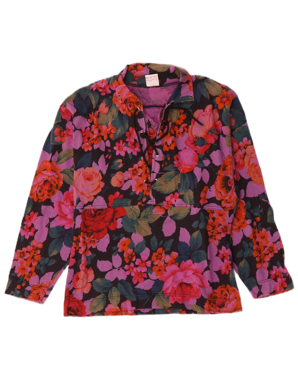 Belfe Camicetta a maniche lunghe da donna Top UK 16 Grande cotone floreale multicolore