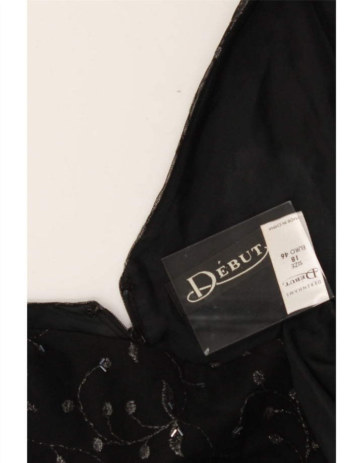 DEBUT Womens Bodycon Dress UK 18 XL Black Polyester Vintage Debut and Second-Hand Debut from Messina Hembry 
