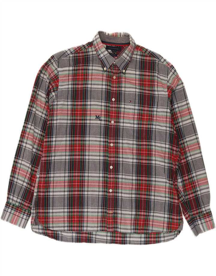 TOMMY HILFIGER Mens Custom Fit Shirt XL Multicoloured Check Cotton