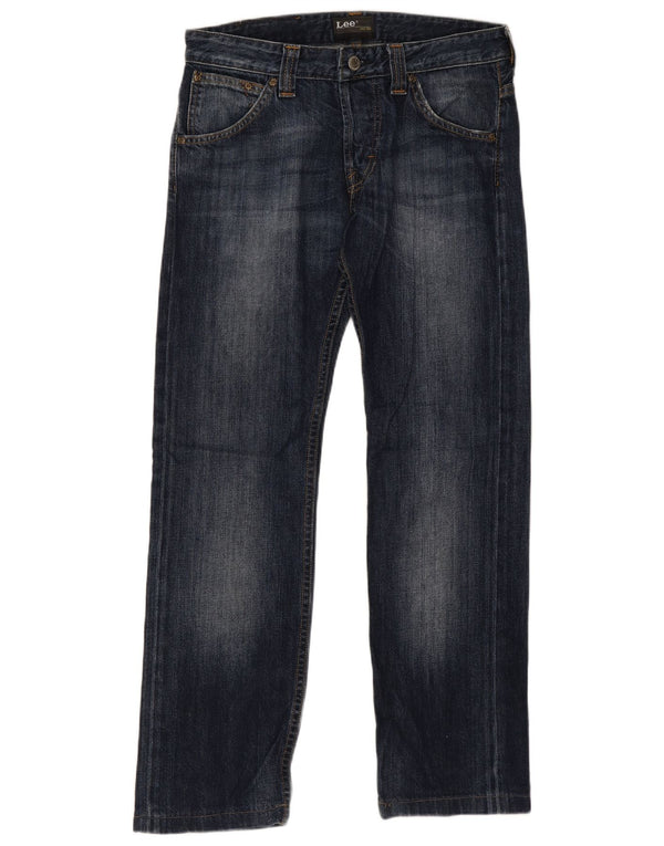 Lee Damen Powell Straight Jeans W30 L28 Marineblau Baumwolle