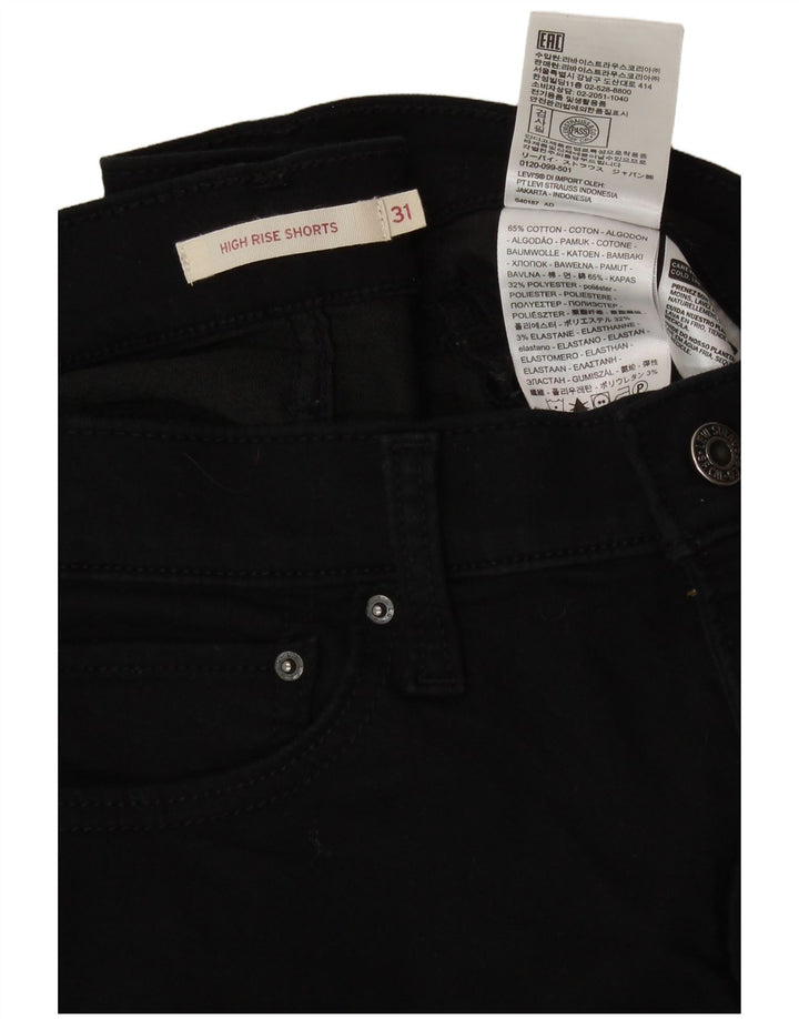 Γυναικείο ψηλό τζιν σορτς LEVI'S W31 μεσαίο μαύρο βαμβακερό