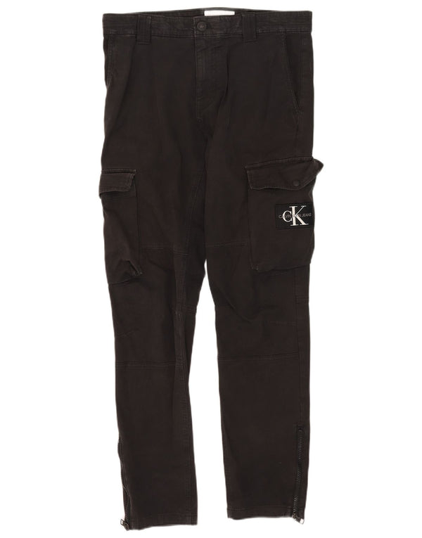 Pantaloni cargo slim grafici da uomo Calvin Klein W30 L30 cotone nero